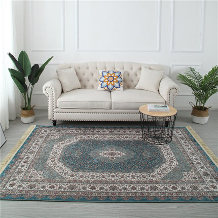 Persisk gulvtæppe i petroleumsblå farve