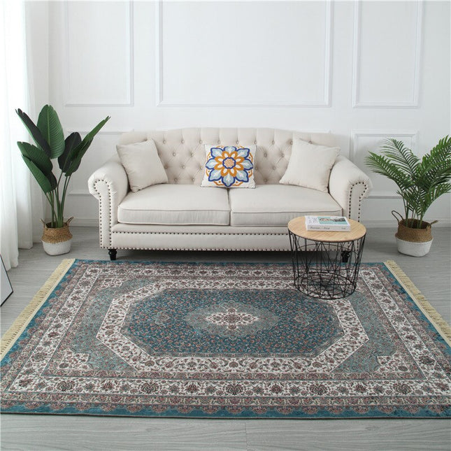 Persisk gulvtæppe i petroleumsblå farve