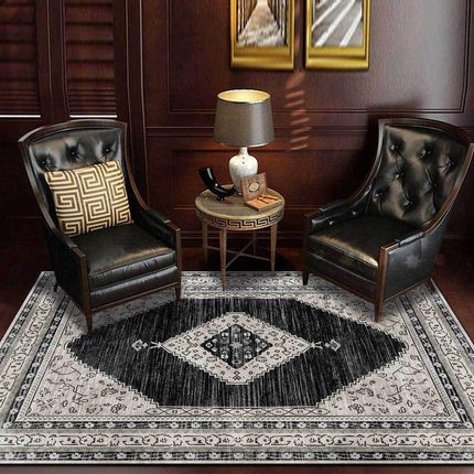 Sort antracit persisk tæppe moderne