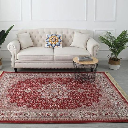 Klassisk rødt persisk tæppe til stuen