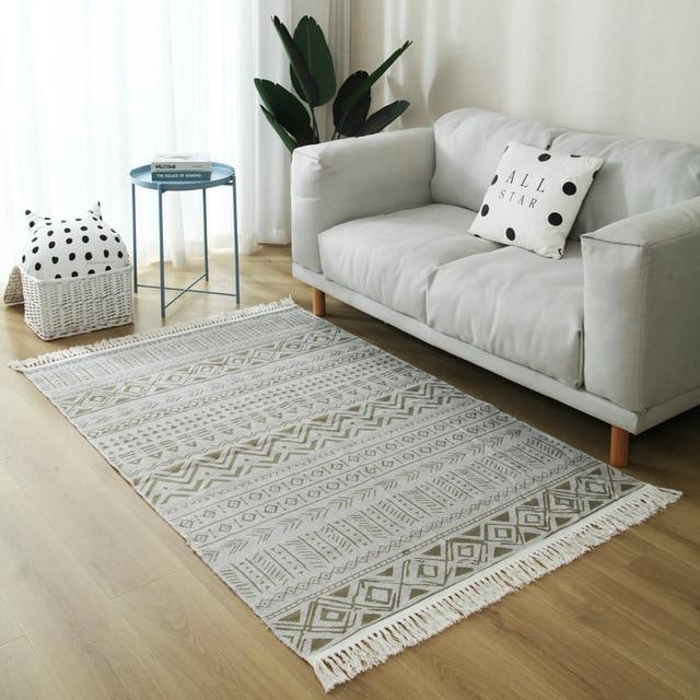 Rektangulært bomuldstæppe med mønster