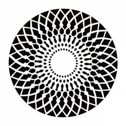 Rundt sort og hvidt gulvtæppe