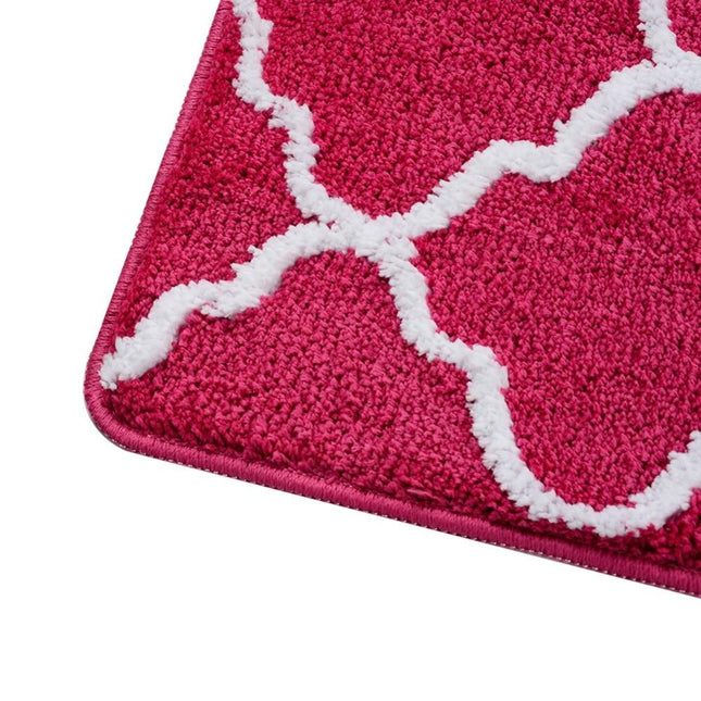 Fuchsia bademåtte med marokkansk mønster