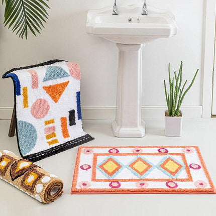Bademåtte med marokkansk geometrisk mønster