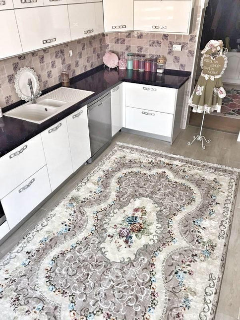 Grå vintage løber til køkkenet