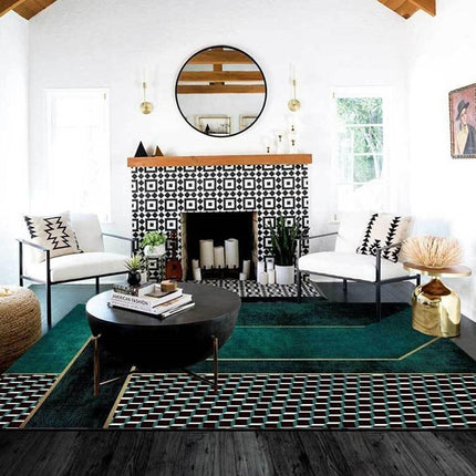 Smaragdgrønt gulvtæppe til stuen