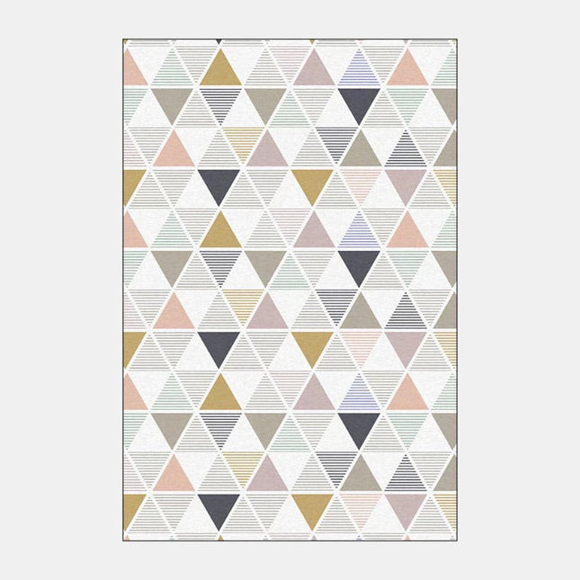 Skandinavisk tæppe med beige geometrisk mønster