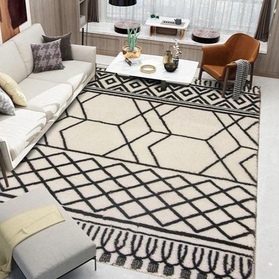 Moderne gulvtæppe i marokkansk berberstil