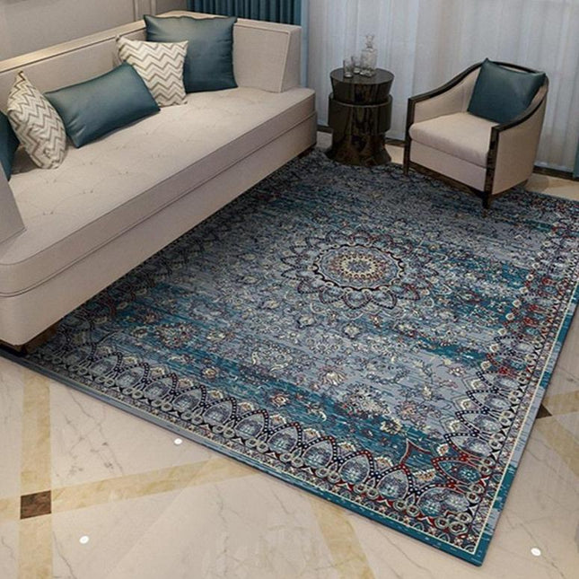 Blåt vintage gulvtæppe 160x230 cm