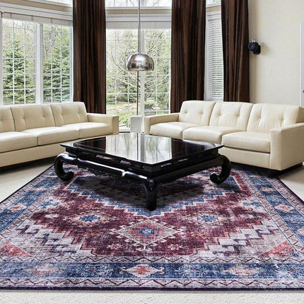 Vintage gulvtæppe med stærkt slidt look