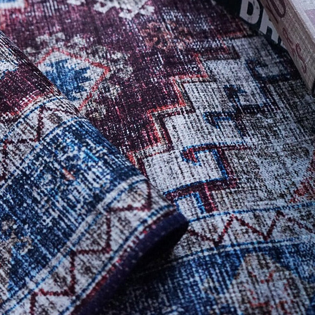 Vintage gulvtæppe med stærkt slidt look