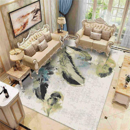 Vintage gulvtæppe med naturligt fjer motiv