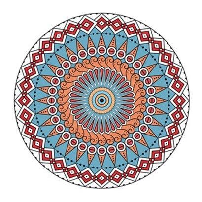 Rundt vinyl tæppe 120 cm mandala